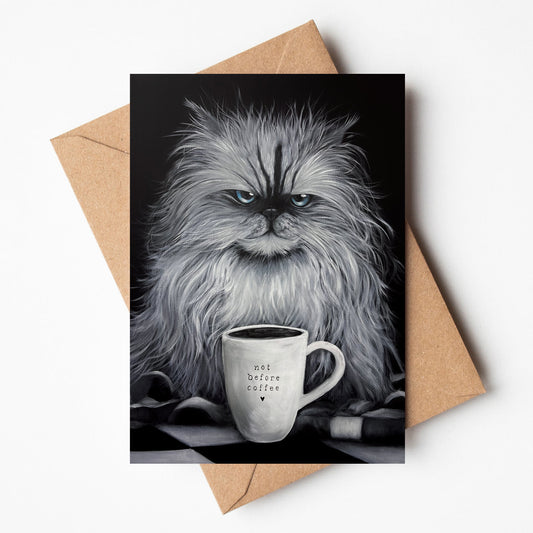 Not Before Coffee Greeting Card